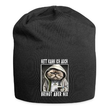 Nett Kann Ich Auch Bringt Aber Nix - Jersey-Beanie - Schwarz - Vorne