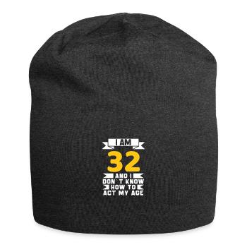 32 Years Old 32th Funny Birthday Gift - Jersey Beanie - charcoal grey - Front