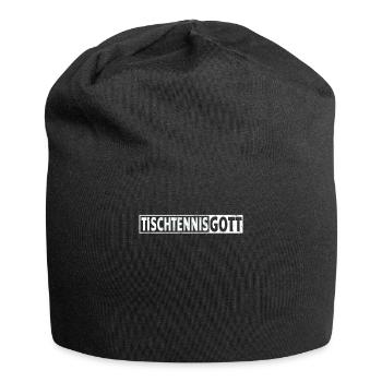 Tischtennis Zubehör Pingpong Motiv - Jersey-Beanie - Schwarz - Vorne