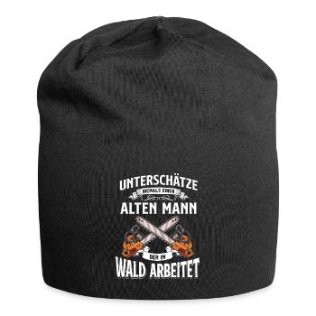 Holz Geschenke Chainsaw Kettensäge Waldarbeiter - Jersey-Beanie - Schwarz - Vorne