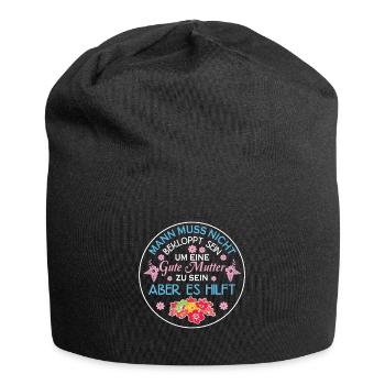 Verrückte Bekloppte Mama Mutter Muttertag Spruch - Jersey-Beanie - Schwarz - Vorne