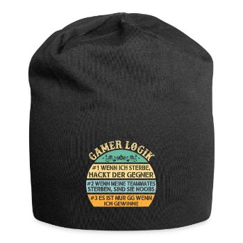 Gamer Logik Gaming Video Games Multiplayer Zocker - Jersey-Beanie - Schwarz - Vorne