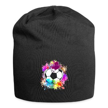 Fußball Tshirt Herren Damen Soccer Football - Jersey-Beanie - Schwarz - Vorne