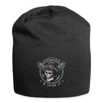 Génial depuis 1982, Anniversaire du motard - Bonnet en jersey - noir - Devant