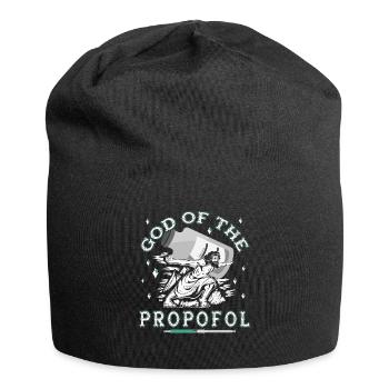Medizin -Propofol Jesus Anästhesiologie - Jersey-Beanie - Schwarz - Vorne