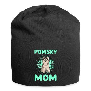 Pomsky Mom Dog Pomskies Dog Owner Gift - Jersey Beanie - black - Front