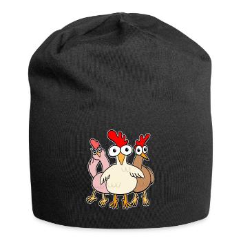 Drôles de poulets Gardien de poulet Amateurs de poulet Poulet - Bonnet en jersey - noir - Devant