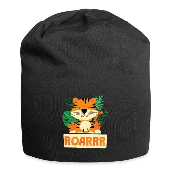 Roarrr Süßer Tiger Raubkatze Kinder - Jersey-Beanie - Schwarz - Vorne