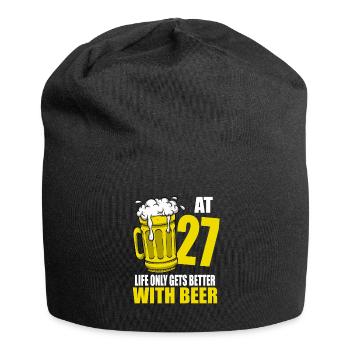 Men Beer Birthday Funny 27 Year Old Beer Lover - Jersey Beanie - black - Front