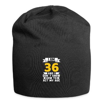 36 Jahre alt 36. lustiges Geburtstagsgeschenk - Jersey-Beanie - Schwarz - Vorne