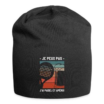 Je Peux Pas J'ai Padel Et Apéro Padeliste - Bonnet en jersey - noir - Devant