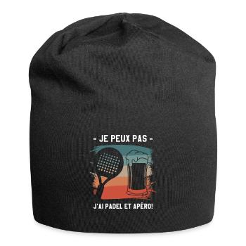 Je Peux Pas J'ai Padel Et Apéro Padeliste - Bonnet en jersey - noir - Devant