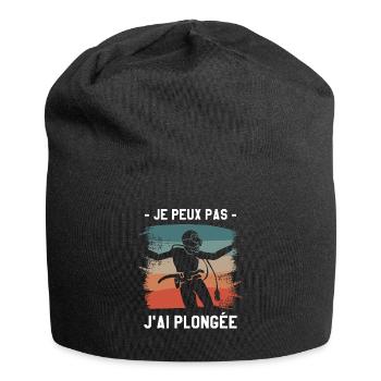 Je Peux Pas J'ai Plongée Plongeur - Bonnet en jersey - noir - Devant