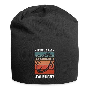 Je Peux Pas J'ai Rugby Rugbyman - Bonnet en jersey - noir - Devant