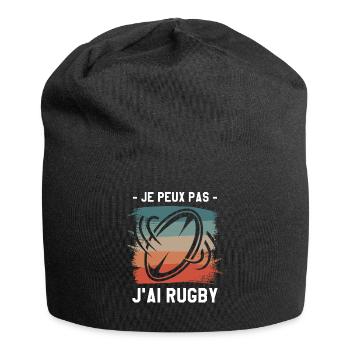 Je Peux Pas J'ai Rugby Rugbyman - Bonnet en jersey - noir - Devant