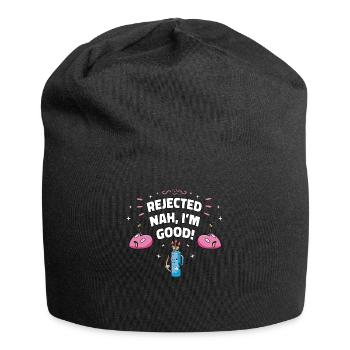 Lustig abgelehnt Anti Valentinstag - Jersey-Beanie - Schwarz - Vorne
