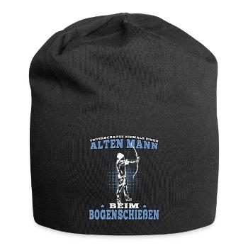 Alte Mann Bogenschießen Bogenschütze Bogenschützen - Jersey-Beanie - Schwarz - Vorne