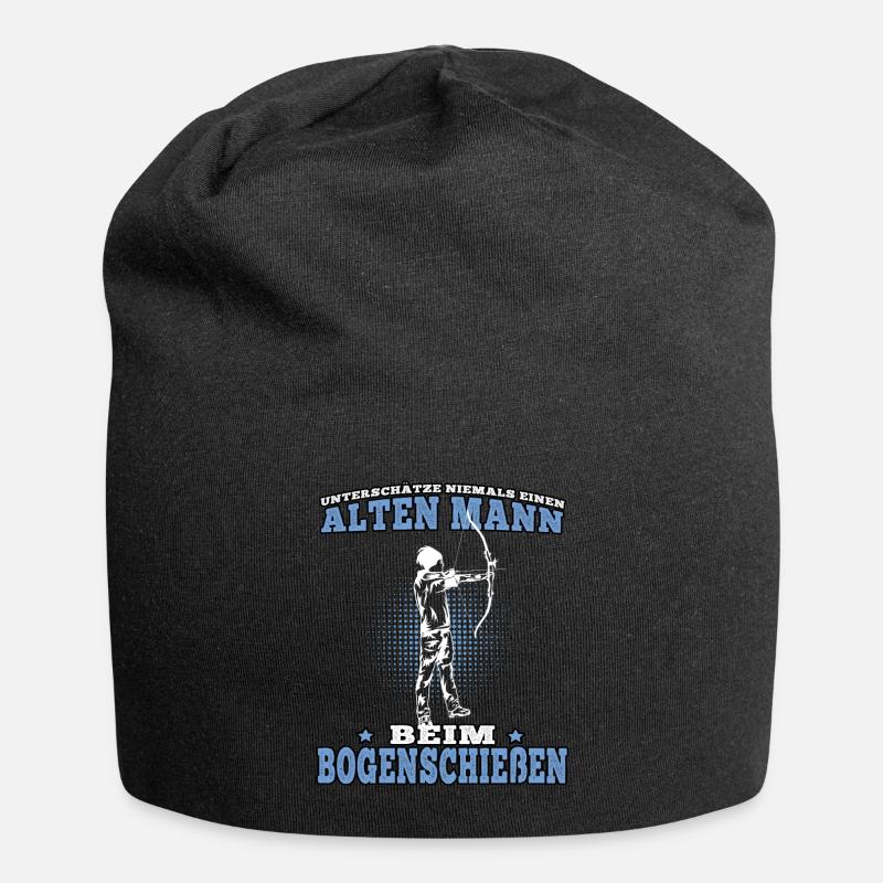 Alte Mann Bogenschießen Bogenschütze Bogenschützen - Jersey-Beanie - Schwarz