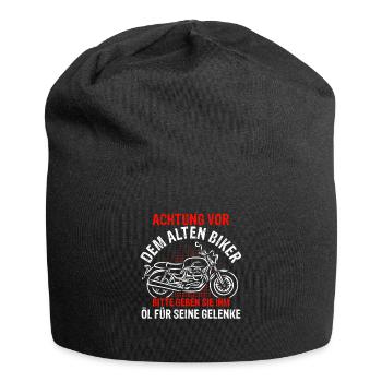 Biker Urlaub Chopper Rentner Geschenk Motorrad Fah - Jersey-Beanie - Schwarz - Vorne