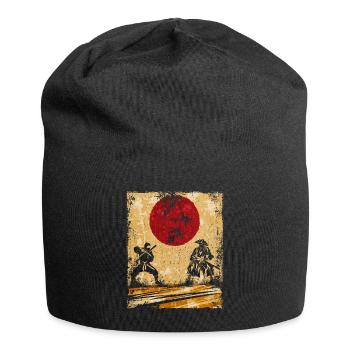Ninja Japanese Art Vintage Fighter Retro - Jersey Beanie - black - Front