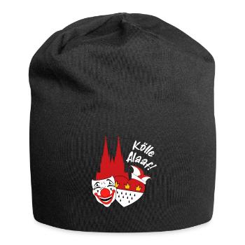 Karneval Kostüm Kölle Alaaf Clown Wappen Dom Köln - Jersey-Beanie - Schwarz - Vorne