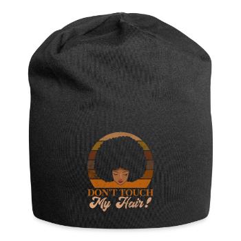 Afro Hair Afro Look Curls African Woman - Jersey Beanie - black - Front