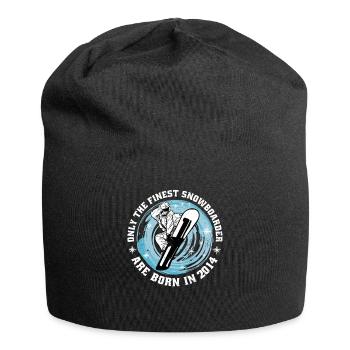 Snowboarder Année 2014 Anniversaire Snowboarding - Bonnet en jersey - noir - Devant