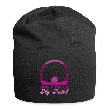 Afro Hair Afro Look Curls African Woman - Jersey Beanie - black - Front