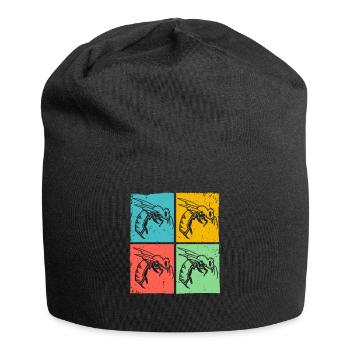 Wespe Hornisse Pop Art Insekt - Jersey-Beanie - Schwarz - Vorne