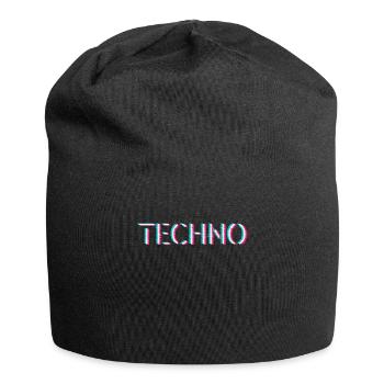 Techno Rave Festival Electro Musik Raver - Jersey-Beanie - Schwarz - Vorne