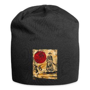 Samouraï Art Japonais Vintage Fighter Rétro - Bonnet en jersey - noir - Devant