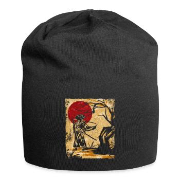 Samouraï Art Japonais Vintage Fighter Rétro - Bonnet en jersey - noir - Devant