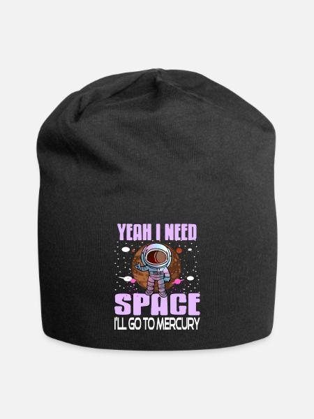 Yeah I Need Space I'll Go To Mercury Retro Funny - Jersey-Beanie - Schwarz