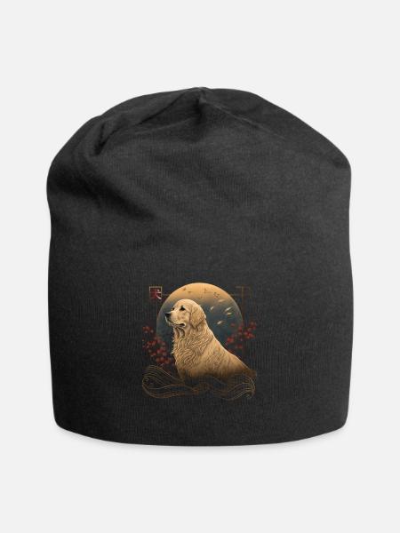 Golden Retriever Gift Dog Japan Style Anime - Jersey Beanie - black