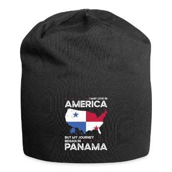 Geboren in Panama Panamaer Amerikaner USA - Jersey-Beanie - Schwarz - Vorne