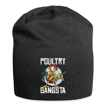 Mignon poulet gangsta volaille éleveur de poulet - Bonnet en jersey - noir - Devant