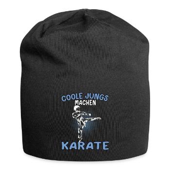 Coole Jungs Karate Karateka asiatischer Kampfsport - Jersey-Beanie - Schwarz - Vorne