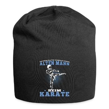 Alter Mann Karate Karateka asiatischer Kampfsport - Jersey-Beanie - Schwarz - Vorne