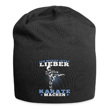 Lieber Karate Karateka asiatischer Kampfsport - Jersey-Beanie - Schwarz - Vorne