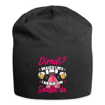Dirndl Shirt Trachtenshirt Damen Trachten T-Shirt - Jersey-Beanie - Schwarz - Vorne