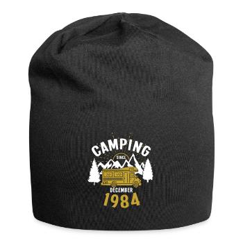 Birthday: Camping since December 1984 Motorhome - Jersey Beanie - black - Front