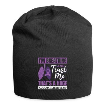 Lung Transplant Donor Lung Breathing Gift - Jersey Beanie - black - Front