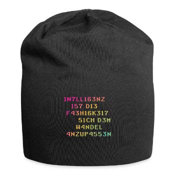 Intelligenz Ist Die Fähigkeit Sich Dem Wandel - Jersey-Beanie - Schwarz - Vorne