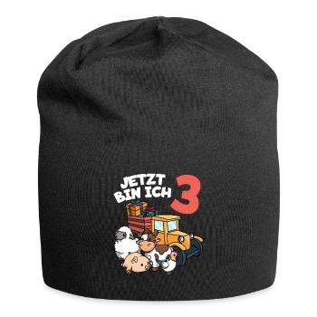 Ich bin schon 3 Traktor 3. Geburtstag - Jersey-Beanie - Schwarz - Vorne