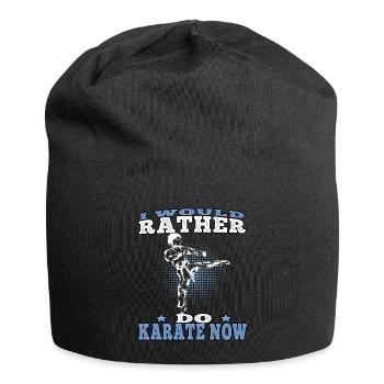 Rather do Karate Karateka asiatischer Kampfsport - Jersey-Beanie - Schwarz - Vorne