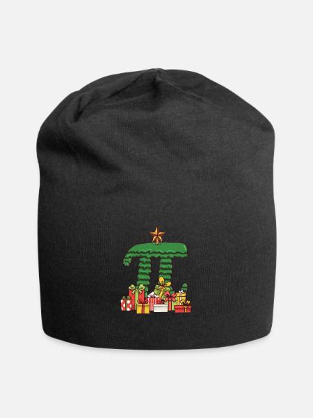 Pi Weihnachtsbaum - Mathe Pi Weihnachten - Jersey-Beanie - Schwarz