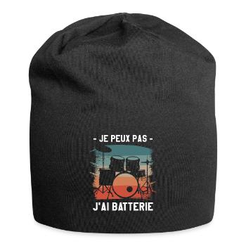 Je Peux Pas J'ai Batterie Batteur - Bonnet en jersey - noir - Devant