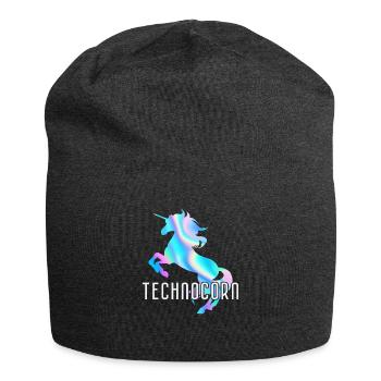Technocorn Techno Rave Festival Electro Raver - Jersey Beanie - charcoal grey - Front