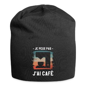 Je Peux Pas J'ai Café Barista - Bonnet en jersey - noir - Devant