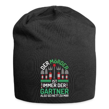Der Mörder Ist Immer Der Gärtner Lustiger Garten - Jersey-Beanie - Schwarz - Vorne